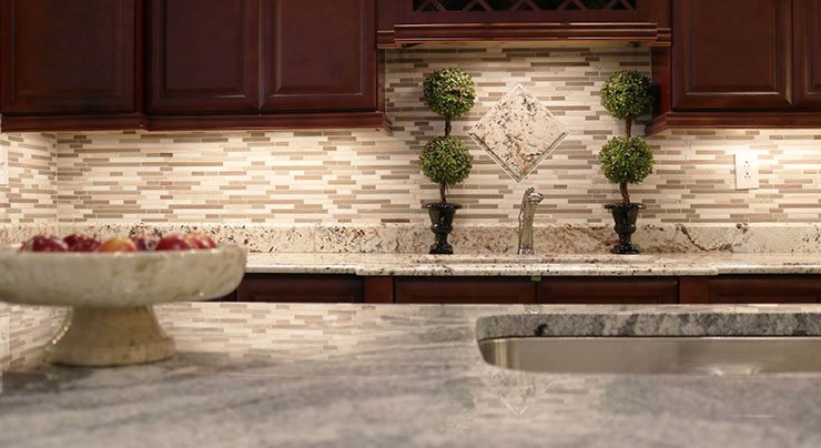 Trendy granite and backsplash combos Granite And Tile A Match Made In The Kitchen Classic Countertops Richmond Va