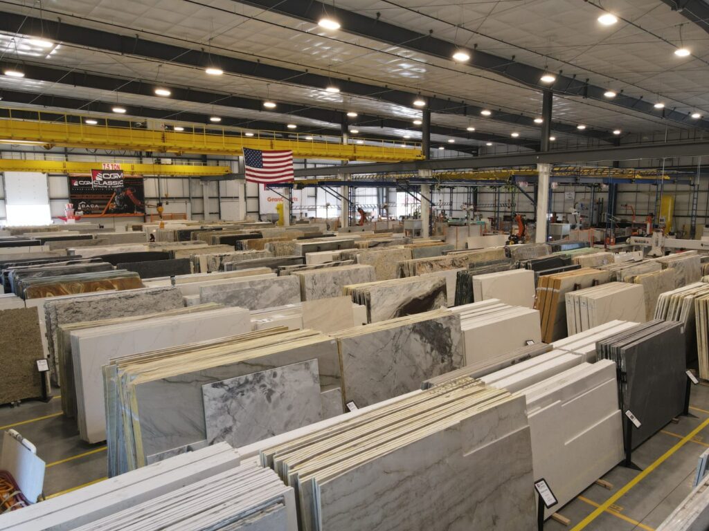 Classic Granite and Marble slab warehouse with wide stone selection, ranked among top countertop stores near me
