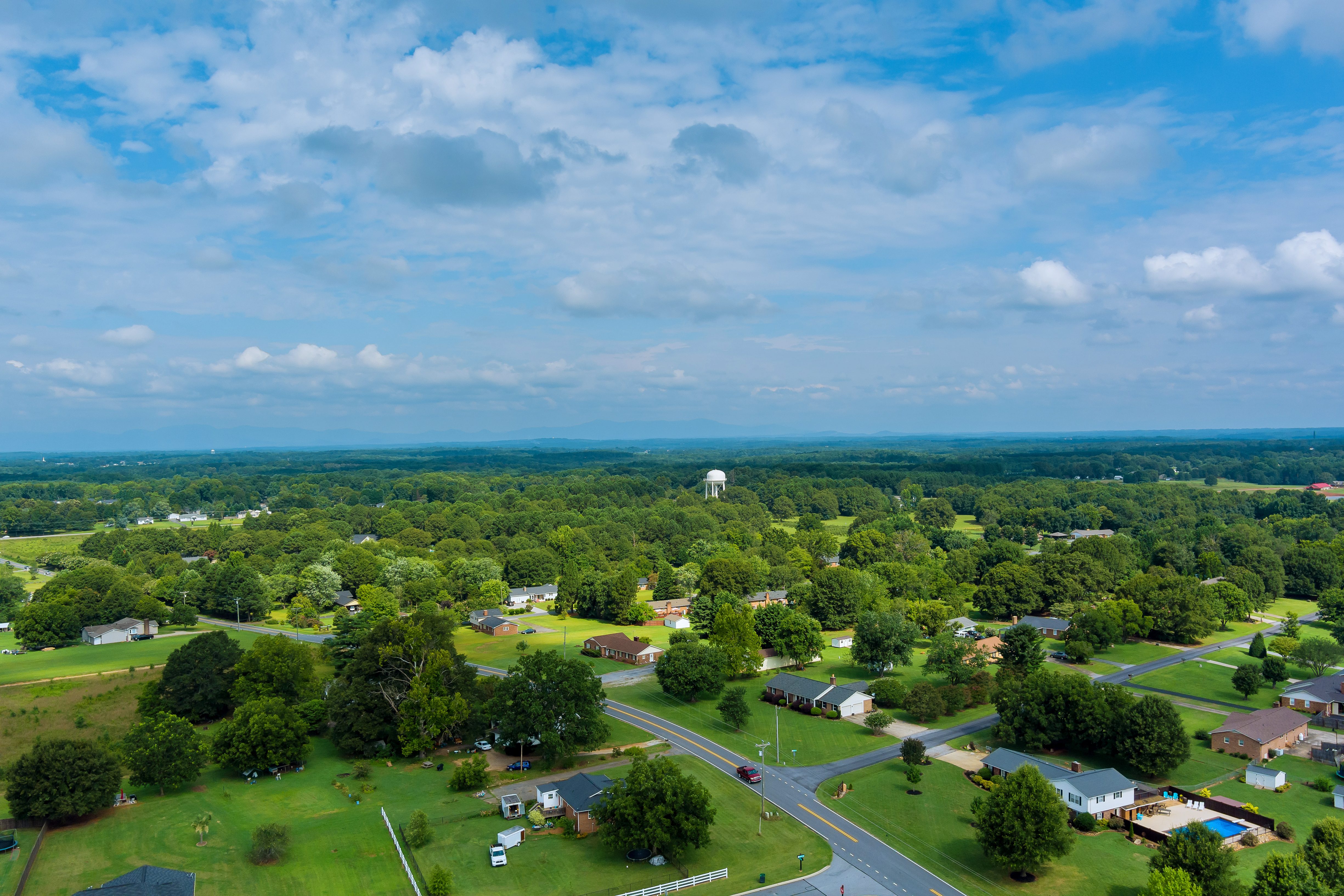 Aerial panoramic view of Amelia, VA
